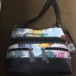Stone Mountain Floral Pebble Leather Hobo Purse